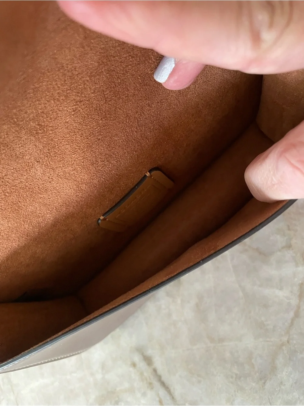 Coach Toni Taupe Leather Logo Crossbody